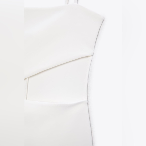 Zara Cut Out Midi Bodycon Shower Bridal Wedding Dress - Picture 11 of 12